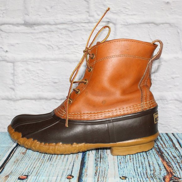 L.L. Bean Other - LL BEAN Brown Leather Unlined Waterproof Duck Boots Size 9 M